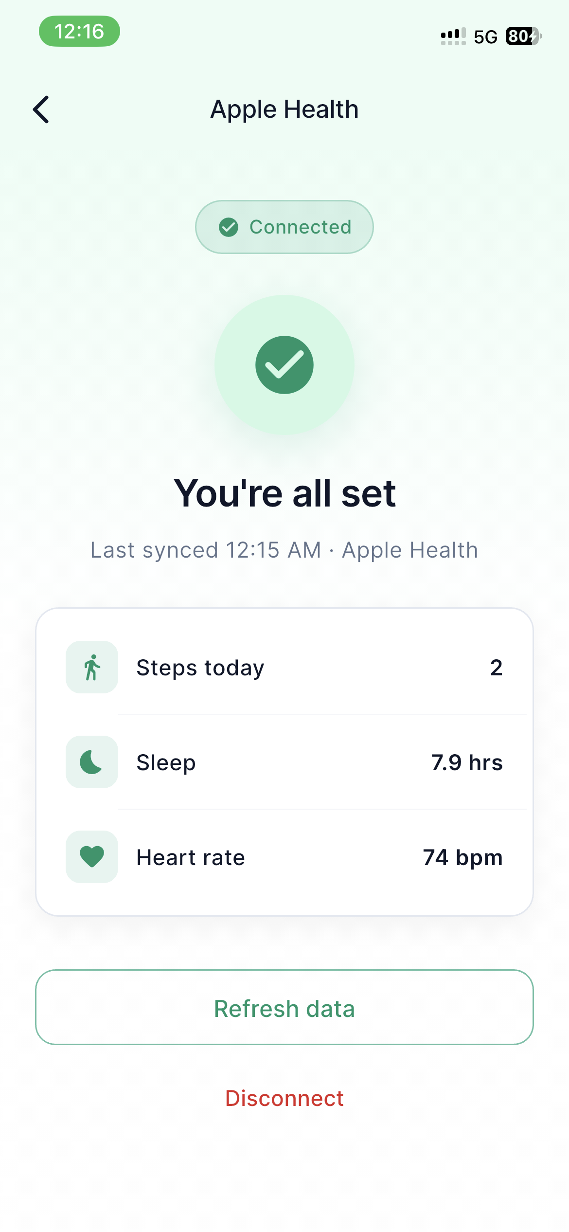 Apple Health Sync app screenshot