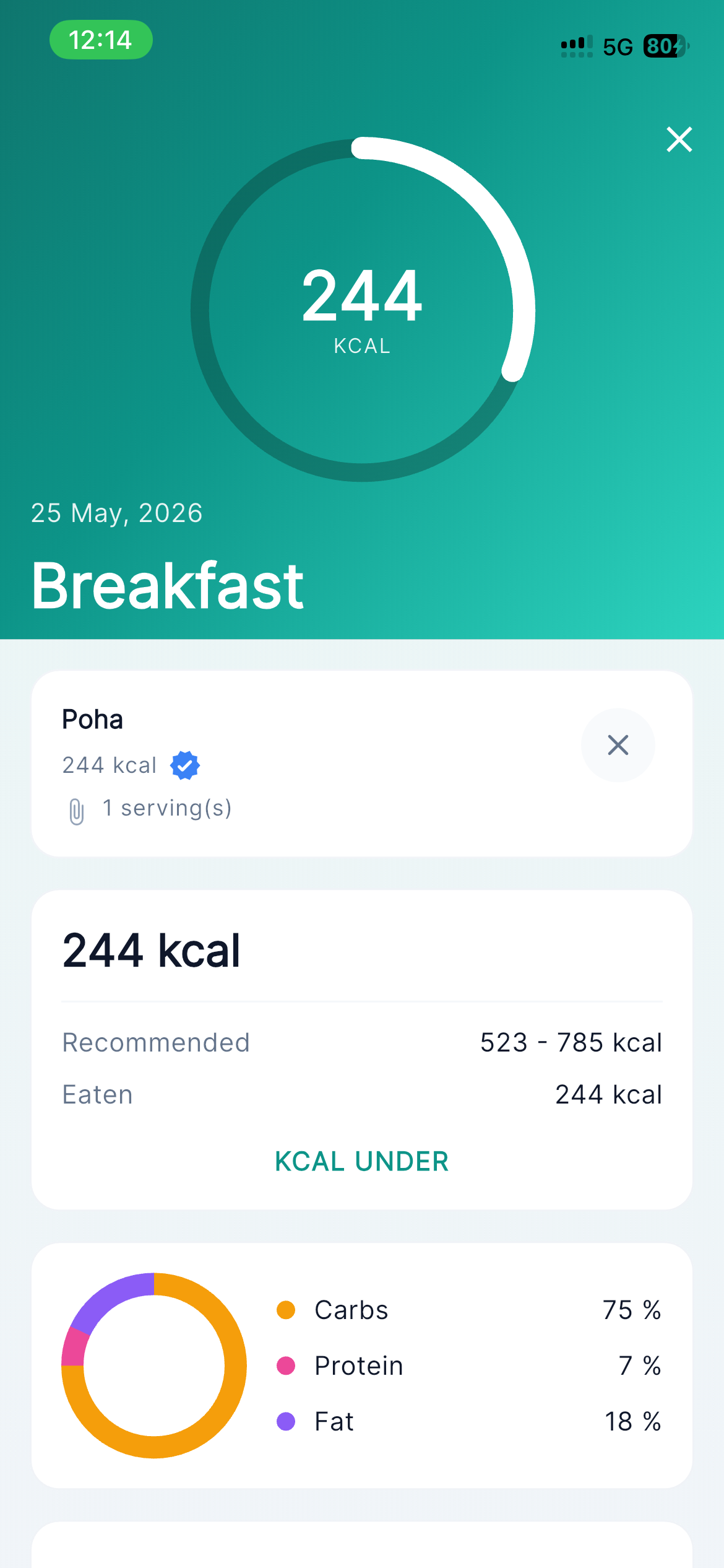 Meal Detail app screenshot