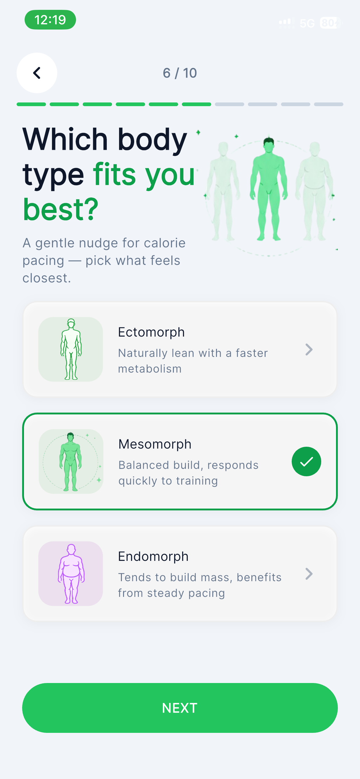 Body Type app screenshot