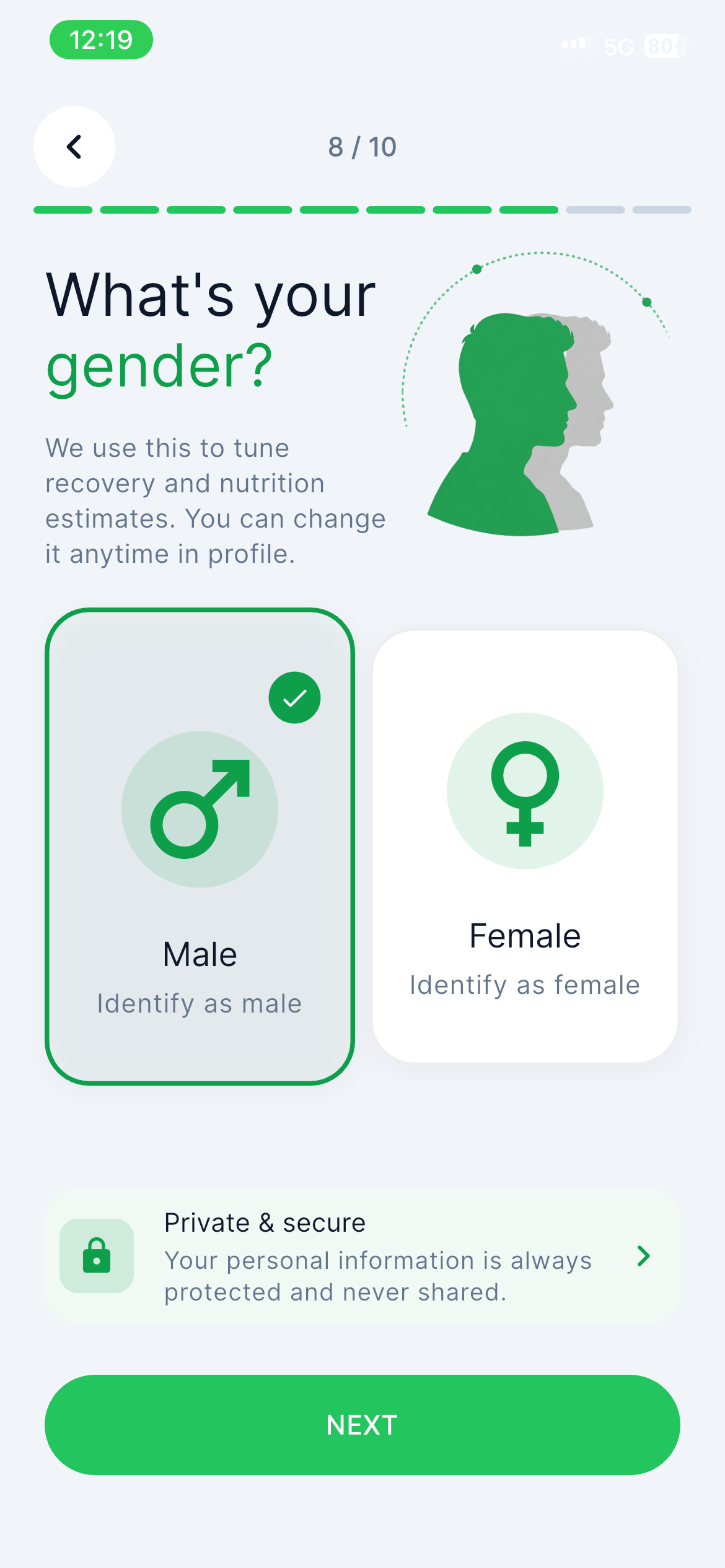 Gender Selection app screenshot